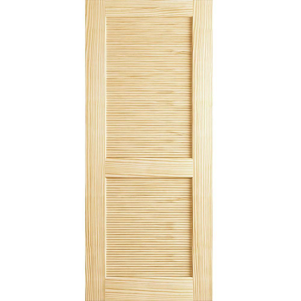 28 in. x 80 in. Louvered Solid Core Unfinished Wood Interior Door Slab - Super Arbor
