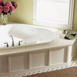 Evolution 77 in. x 65 in. Corner EverClean Whirlpool Tub with Center Drain in White - Super Arbor