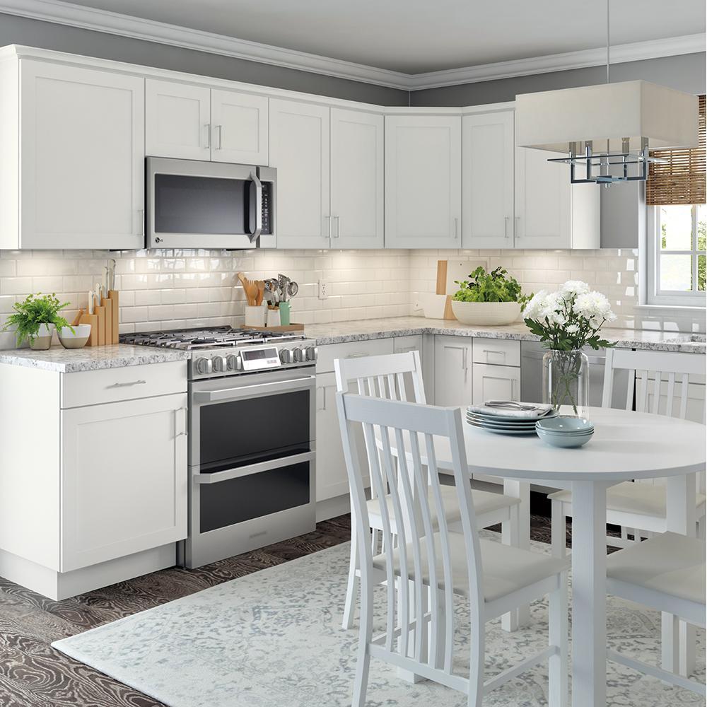 Cambridge Shaker Assembled 36x18x24.5 in. Refrigerator Wall Cabinet with 2 Soft Close Doors in White - Super Arbor