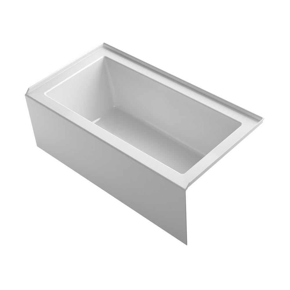 Underscore 60 in. Rectangular Apron Front Right Drain Bathtub in Cashmere - Super Arbor