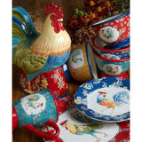 Morning Bloom 3-Piece Seasonal Multicolored Earthenware 96, 72, 48 oz. Canister Set