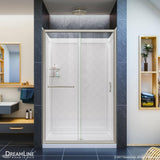 Infinity-Z 36 in. x 48 in. Semi-Frameless Sliding Shower Door in Chrome with Center Drain Base and Backwalls - Super Arbor