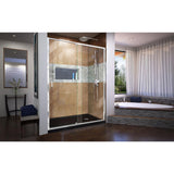 Flex 56 to 60 in. x 72 in. Framed Pivot Shower Door in Chrome - Super Arbor