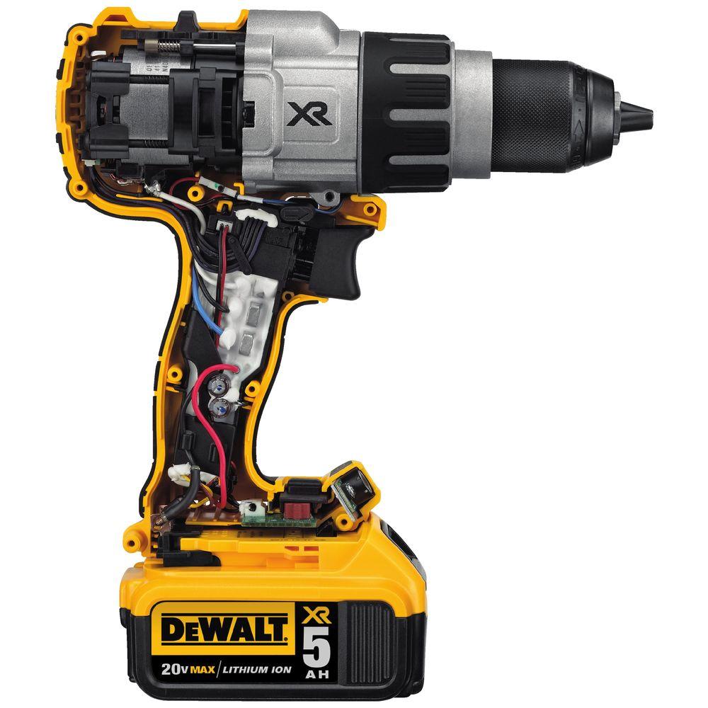 20-Volt MAX XR Lithium-Ion Cordless Premium Brushless Hammer Drill with (2) Batteries 5.0Ah, Charger and Hard Case