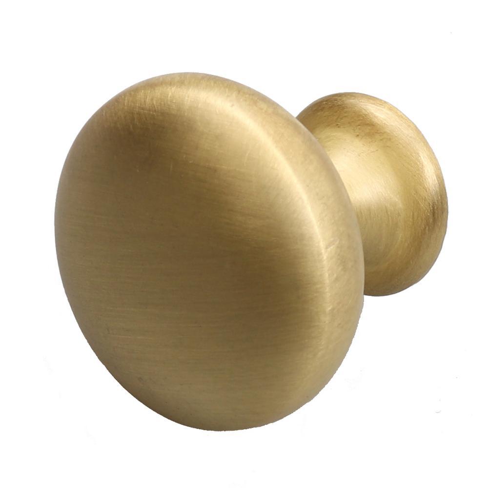 1-1/8 in. Dia Satin Gold Classic Round Cabinet Knobs (10-Pack) - Super Arbor