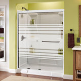Simplicity 60 in. x 70 in. Semi-Frameless Traditional Sliding Shower Door in Nickel with Rain Glass - Super Arbor