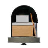 Brunswick Large, Steel, Post-Mount Mailbox, Black w/Brushed Nickel - Super Arbor