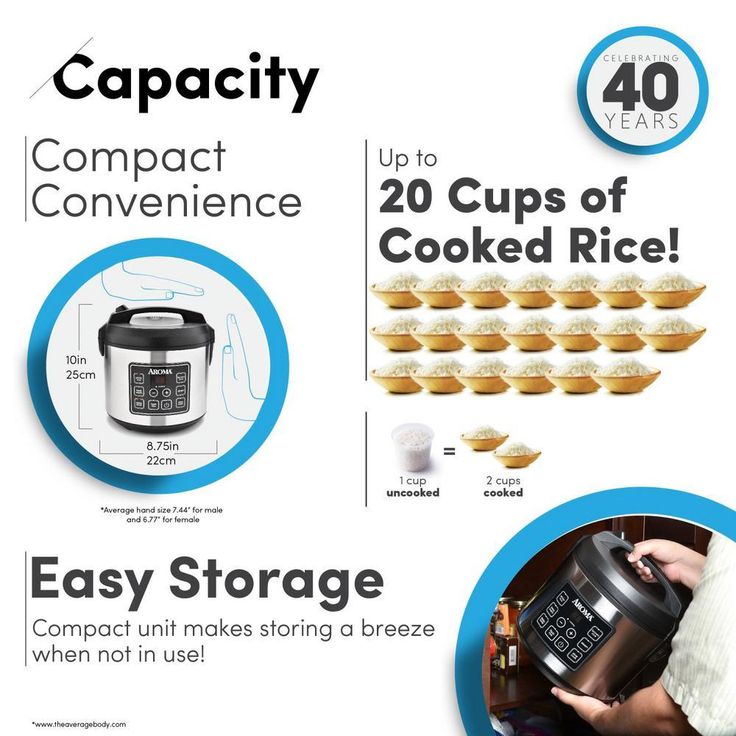 20-Cup Silver Rice Cooker with Food Steamer and Slow Cooker Functions