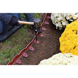 ProFlex 20 ft. Red Scalloped Woodgrain Plastic No-Dig Edging Kit