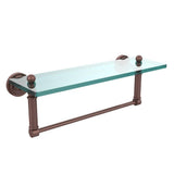 Dottingham 16 in. L  x 5 in. H  x 5 in. W  Clear Glass Vanity Bathroom Shelf with Towel Bar in Matte Black - Super Arbor