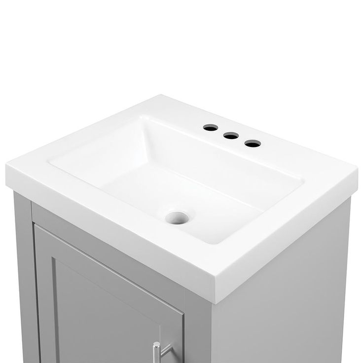 Spa 18-1/2 in. W Bath Vanity in Dove Gray with Cultured Marble Vanity Top in White with White Sink