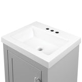 Spa 18-1/2 in. W Bath Vanity in Dove Gray with Cultured Marble Vanity Top in White with White Sink