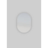 28 in. x 20 in. Pill Shape Black Stainless Steel Framed Mirror