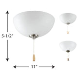 Bravo Collection 2-Light Unfinished Ceiling Fan Light Kit