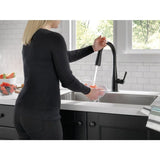 Delta Essa Touch2O Matte Black 1-Handle Deck-Mount Pull-Down Touch Kitchen Faucet (Deck Plate Included)