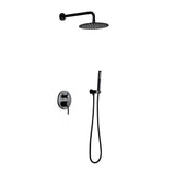 1-Spray Patterns 1.8 GPM 10 in. Dual Shower Head and Handheld Shower Head with Body Spray in Matte Black