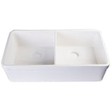 Decorative Lip Farmhouse Apron Fireclay 32 in. Double Basin Kitchen Sink in White