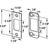 Security Deadbolt Strike, for Use with Wood Or Metal Doorjambs, 2-3/4 in. H x 1-1/8 in. W, Steel, Satin Nickel - Super Arbor