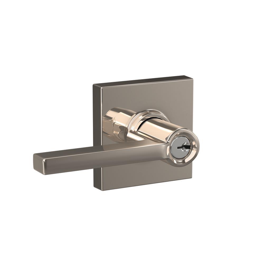 Custom Latitude Matte Black Collins Trim Keyed Entry Door Lever - Super Arbor