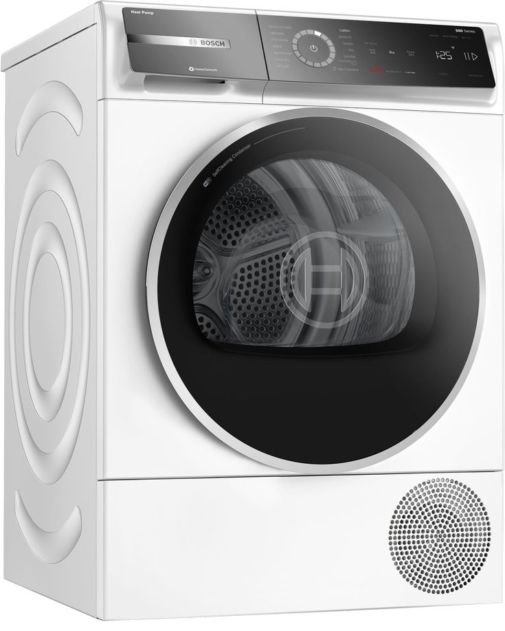 Bosch 4.0-cu ft Reversible side swing Stackable Electric Dryer (White) ENERGY STAR