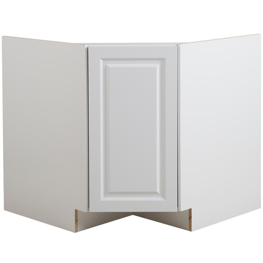 Benton Ready-to-Assemble 36 in. x 34.5 in. x 24.6 in. Corner Sink Base Cabinet in Amber - Super Arbor
