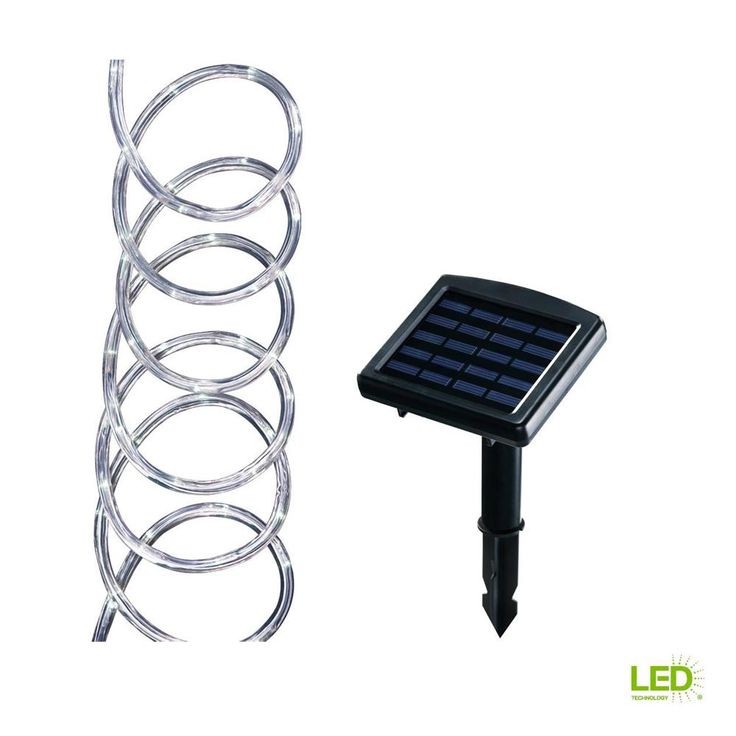 Solar Powered 16 ft. Clear Outdoor Integrated LED 5000K Day Light Landscape Rope Light with Remote Panel