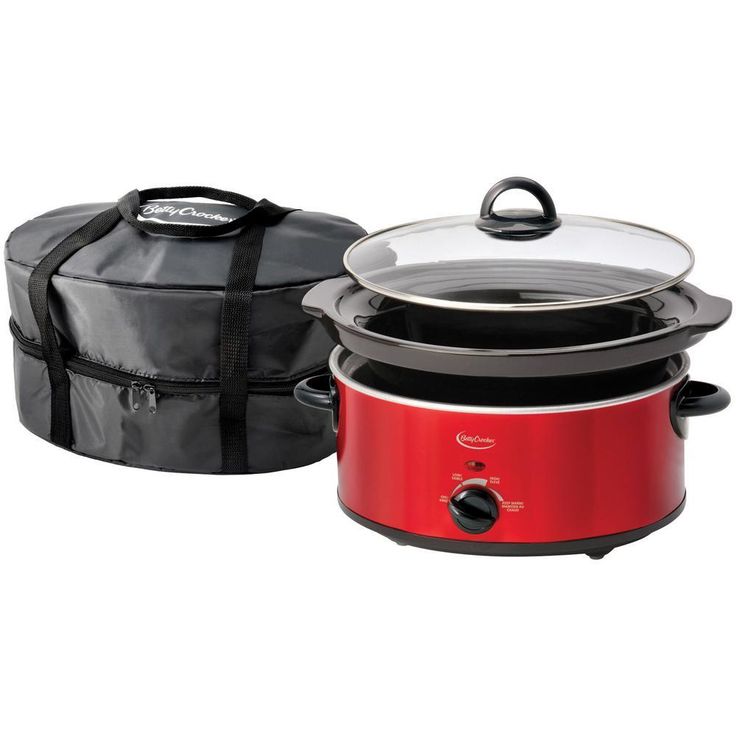 5 qt. Red Oval Slow Cooker with Travel Bag