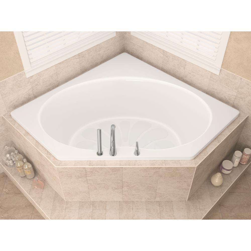 Carnelian 5 ft. Center Drain Soaker Tub in White - Super Arbor