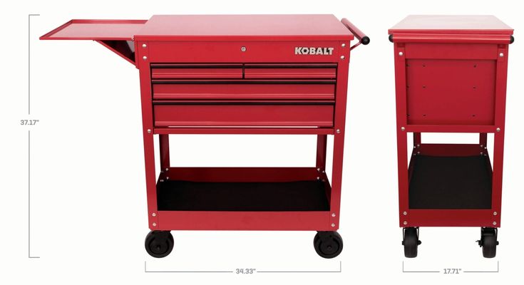 Kobalt 35-in W x 37.5-in H 4-Drawer Steel Rolling Tool Cabinet (Red)