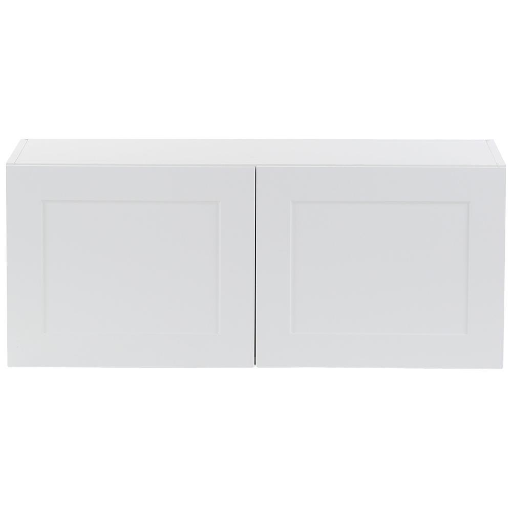 Cambridge Shaker Assembled 27x30x12 in. All Plywood Wall Cabinet with 2 Soft Close Doors in White - Super Arbor