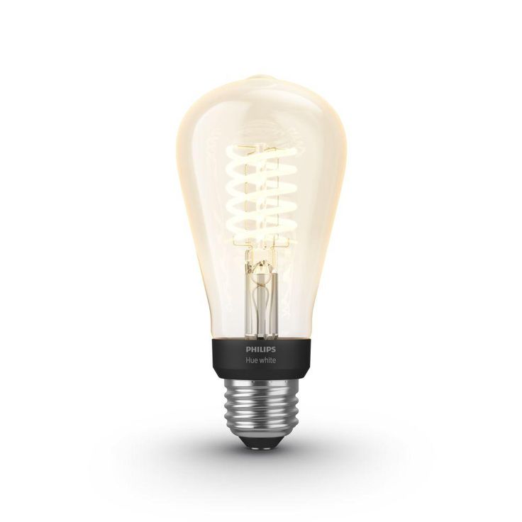 Philips Hue White ST19 LED 40W Equivalent Dimmable Wireless Edison Smart Light Bulb with Bluetooth