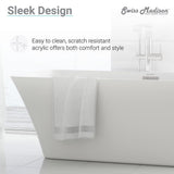 St Tropez 67 in. Acrylic FlatBottom Non-Whirlpool Freestanding Rectangular Soaking Bathtub in White - Super Arbor