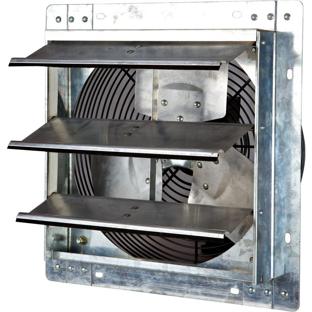3368 CFM Silver Electric Powered Gable Mount Shutter Fan/Vent - Super Arbor
