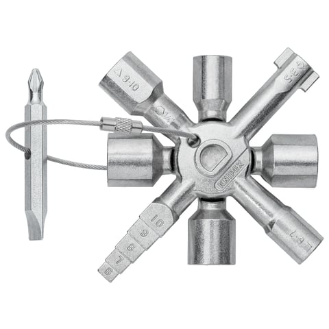 KNIPEX TwinKey Universal Control Cabinet Key, 3.6 in (92 mm)