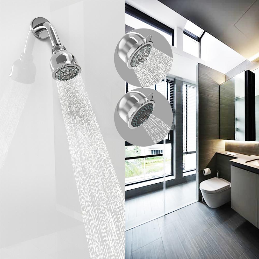 2-Spray Settings 2.92 in. Wall Mount Fixed Adjustable Shower Head in Chrome - Super Arbor