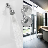2-Spray Settings 2.92 in. Wall Mount Fixed Adjustable Shower Head in Chrome - Super Arbor