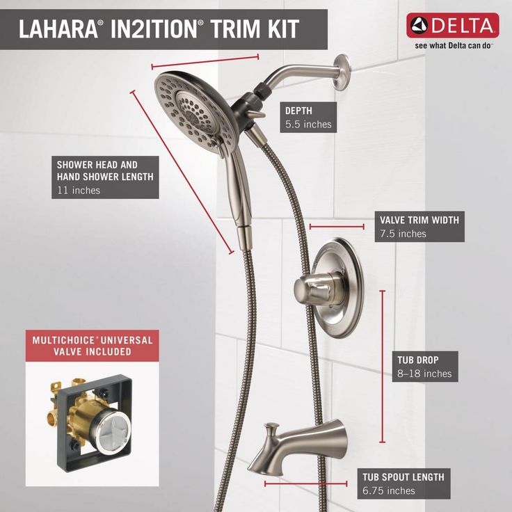 Lahara In2ition 2-in-1 Single-Handle 5-Spray Tub and Shower Faucet in Brushed Nickel