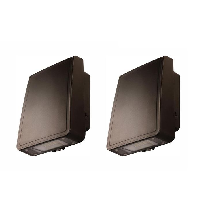 Slim-Profile 100-Watt Equivalent Integrated Outdoor LED Wall Pack, 1600 Lumens, Outdoor Security Lighting