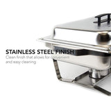 8 Qt. Foldable Frame Stainless Steel Chafing Dish Buffet Chafer Complete (Set of 2)