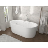Pearl 5.6 ft. Center Drain Whirlpool and Air Bath Tub in White - Super Arbor