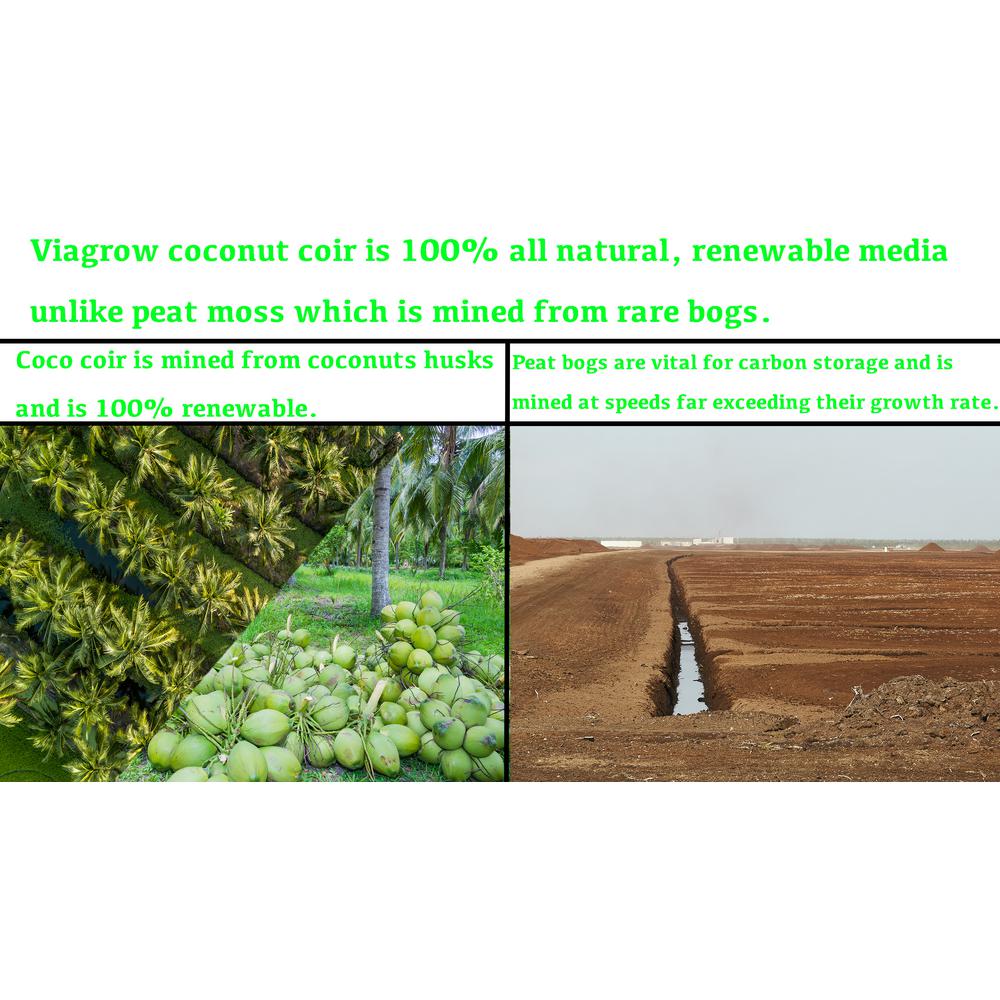 Viagrow 1.4 lbs./650 g Premium Soilless Grow Media Coconut Coir Brick