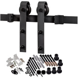 42 in. x 84 in. Shaker 3-Lite Frosted Glass Primed MDF Sliding Barn Door with Bent Strap Hardware Kit - Super Arbor