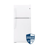 GE Garage-Ready 21.9-cu ft Top-Freezer Refrigerator (White)