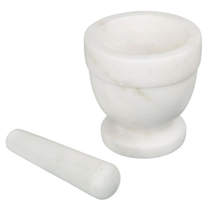 Natural Marble Mortar Off-White and Pestle Spice Grinder Set Pestle Set Kitchen Spices, Herbs, Pesto Grinder