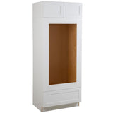 Cambridge Shaker Ready-to-Assemble 33x84x24.5 in. Base Double Oven Cabinet w/ 2 Soft Close Doors & Drawer in White
