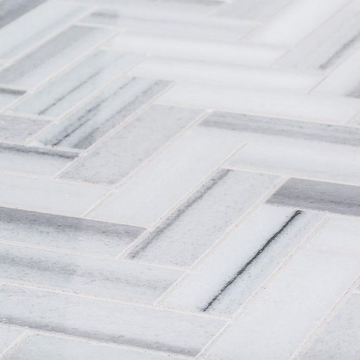 Jeffrey Court Zebra Plains Gray Herringbone 11 in. x 12.75 in. x 10 mm Polished Marble Mosaic Wall/Floor Tile