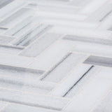 Jeffrey Court Zebra Plains Gray Herringbone 11 in. x 12.75 in. x 10 mm Polished Marble Mosaic Wall/Floor Tile