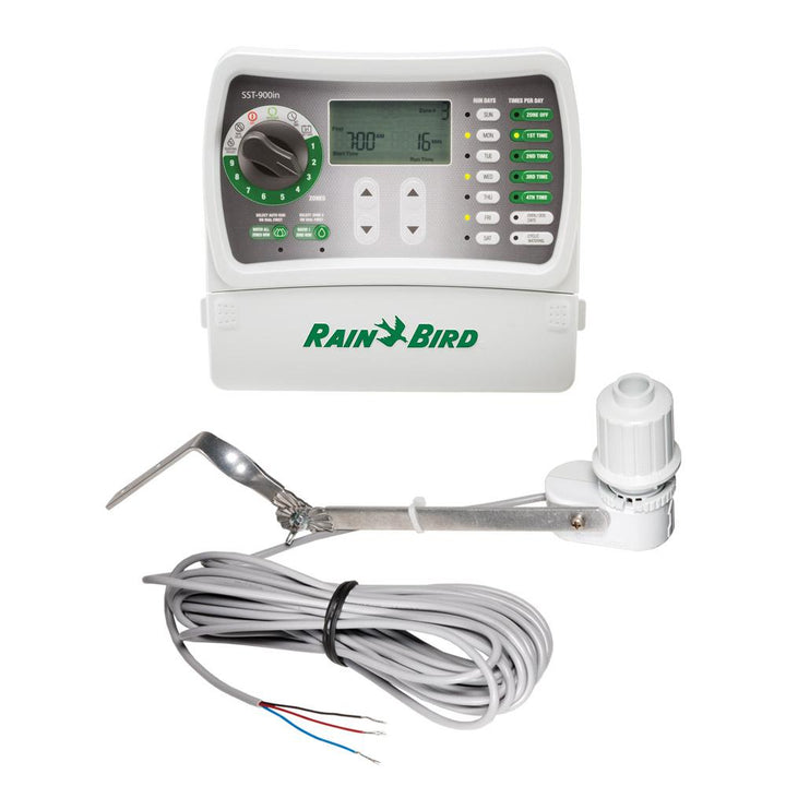 9-Station Indoor Simple-To-Set Irrigation Timer and Wired Rain Sensor Bundle - Super Arbor