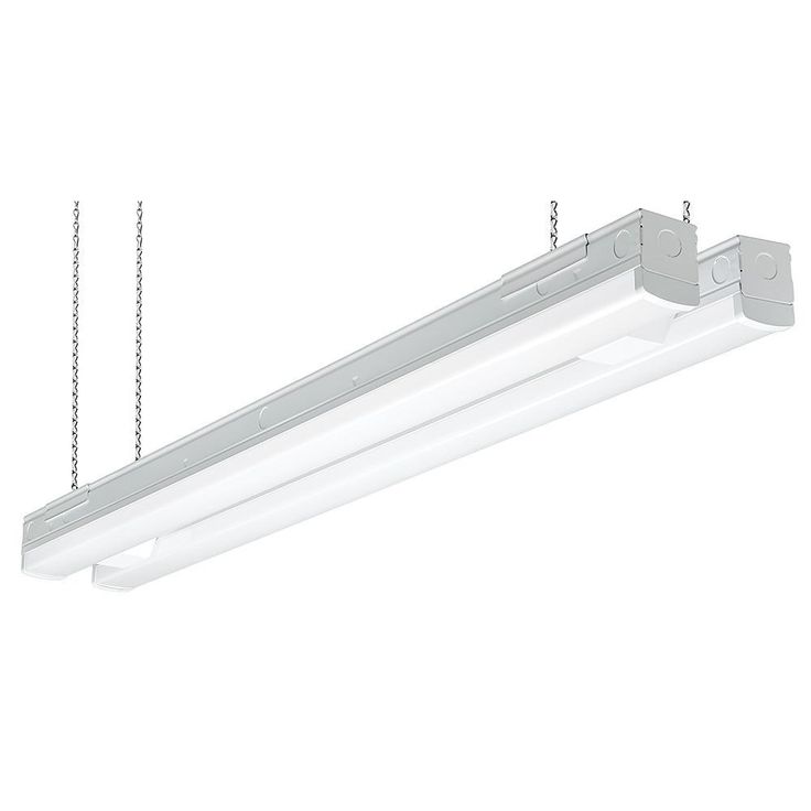 8 ft. (Two 4 ft.) 440-Watt Equivalent Integrated LED White Commercial Strip Light Fixture High Output 11000 Lumens 4000K