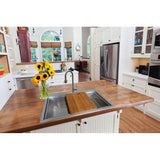 Dual Mount Stainless Steel 33 in. 4-Hole Single Bowl Kitchen Sink in Satin